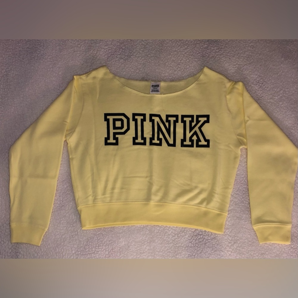 NWOT Victoria’s Secret Off Shoulder Cropped Sweatshirt
